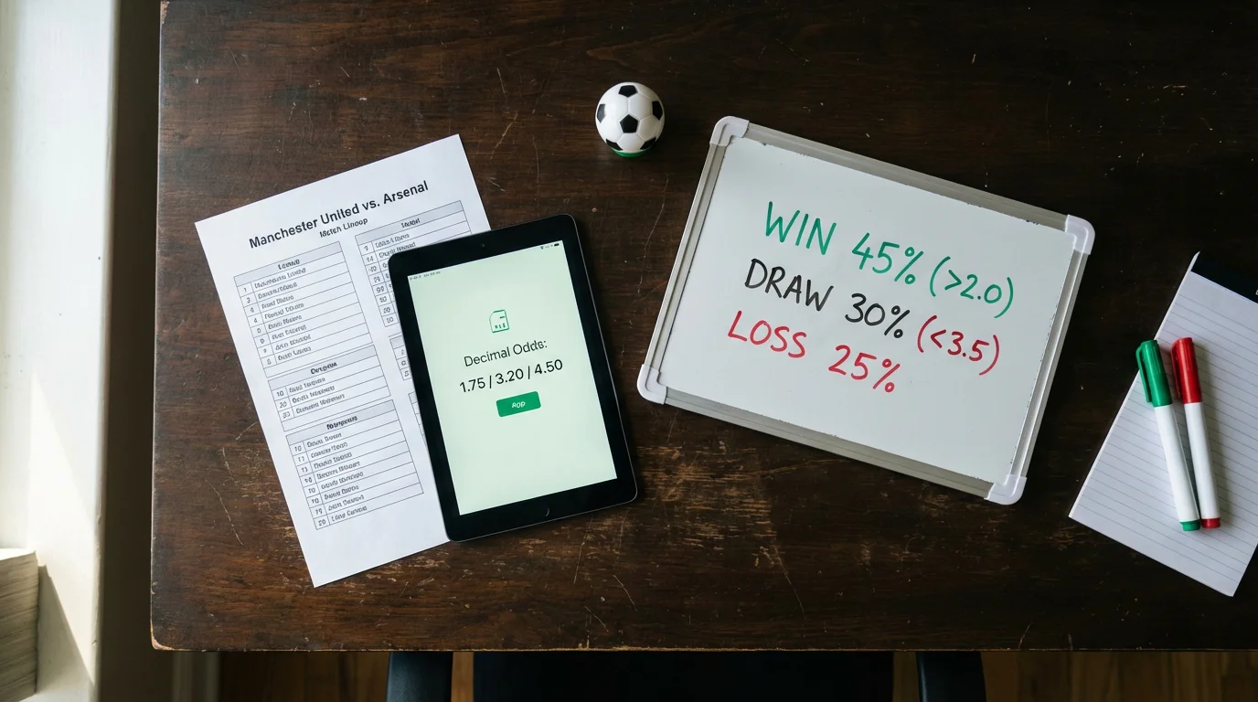 Tipos de apuestas de fútbol con mercados 1X2, over under y handicap